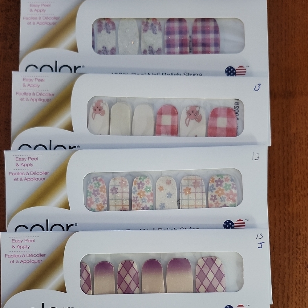 Color Street Floral and Plaid Nail Strips Set